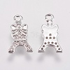 Brass Micro Pave Cubic Zirconia Charms KK-A144-053P-2