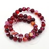 Round Dyed Natural Striped Agate/Banded Agate Beads Strands G-G582-8mm-21-2