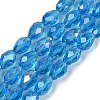 Transparent Electroplate Glass Beads Strands EGLA-N013-T6mm-B17-1