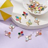 20Pcs 5 Colors Alloy Enamel Pendants ENAM-YW0002-82-5