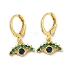 Real 18K Gold Plated Brass Dangle Leverback Earrings EJEW-A033-09G-02-1