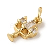 Brass Micro Pave Clear Cubic Zirconia Pendants KK-R162-023G-2