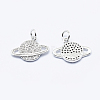 Brass Micro Pave Cubic Zirconia Pendants ZIRC-G130-21P-NR-2