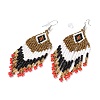 Glass Seed Braided Rhombus with Tassel Chandelier Earrings EJEW-H084-01P-2