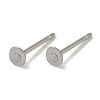 Non-Tarnish 316 Surgical Stainless Steel Flat Round Blank Peg Stud Earring Settings X-STAS-R073-06G-1