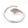 304 Stainless Steel Snake Wrap Open Cuff Ring with Rhinestone for Women RJEW-E062-B02-02P-3