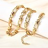 304 Stainless Steel Oval Textured Infinity Link Chain Necklaces for Women Men NJEW-K249-20A-G-1