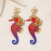 Ocean Acrylic & Alloy Dangle Earrings for Women WG27996-01-3