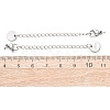304 Stainless Steel Chain Extender with Flat Round Charms STAS-G383-04P-3