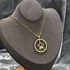 Brass Micro Pave Clear Cubic Zirconia Ring Pendant Necklaces NJEW-P322-A01-G-3