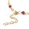 Natural Dyed Malaysia Jade Link Anklets for Women AJEW-AN00474-04-5