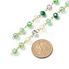 Handmade Electroplate Glass Faceted Rondelle Beaded Chains AJEW-JB01137-05-3