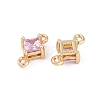 Brass Pave Glass Rhombus Links Connector Charms X1-GLAA-Q088-001A-2