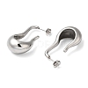 304 Stainless Steel Twist Teardrop Stud Earrings EJEW-K244-33P-2
