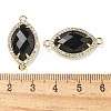 Natural Obsidian Faceted Horse Eye Connector Charms G-G181-07G-08-3