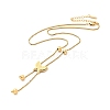 Butterfly Pendant Lariat Necklace with Box Chains NJEW-G085-08G-3