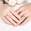 Valentine's Day Gifts Titanium Steel Cubic Zirconia Couple Rings For Women RJEW-BB16490-9P-7