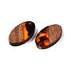 Transparent Resin and Walnut Wood Pendants RESI-T057-03D-2