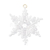 3Pcs 3 Colors Glass Seed Beaded Snowflake Pendants PALLOY-MZ00890-2