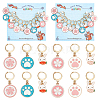 Alloy Enamel Sakura/Paw Print/Rabbit Pendant Locking Stitch Markers HJEW-PH01893-1