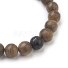 Natural Dyed Sandalwood Beads Stretch Bracelets BJEW-JB03842-03-4