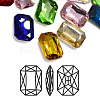 Faceted Rectangle K9 Glass Pointed Back Rhinestone Cabochons RGLA-A017-10x14mm-SM-1
