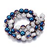 Electroplated Crackle Glass Beads Strands EGLA-N014-10mm-05-2