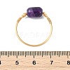 Natural Amethyst & Apatite & Tiger Eye & Amazonite & Rose Quartz Beads Finger Rings RJEW-JR01043-4