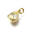 Teardrop Brass with Glass Charms KK-G525-09G-3