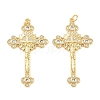 Brass Micro Pave Cubic Zirconia Pendants KK-B167-21G-1