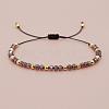 Glass & Brass Round Beads Braided Bead Bracelets RD6595-12-1
