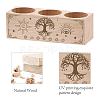 3 Hole Wood Candle Holders DIY-WH0375-006-3
