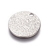 Non-Tarnish 304 Stainless Steel Textured Pendants X-STAS-I098-01-15mm-P-2
