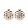 Tibetan Style Flower Alloy Pendants X-TIBEP-R345-38AB-NR-2