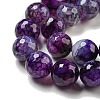 Faceted Natural Dragon Veins Agate Beads Strands G-F447-12mm-P09-4