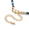 Shell Heart & Glass Beaded Necklace for Women NJEW-JN03910-01-6