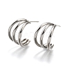 Non-Tarnish 304 Stainless Steel C-shape Stud Earrings EJEW-G298-13A-P-2