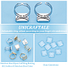 Unicraftale DIY Blank Square 304 Stainless Steel Open Cuff Ring Making Kit DIY-UN0055-82-5