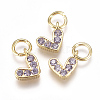 Brass Micro Pave Cubic Zirconia Charms ZIRC-F111-08G-08-1