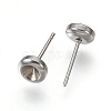 304 Stainless Steel Post Stud Earring Settings STAS-I097-007B-P-2