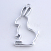 Alloy Bunny Open Back Bezel Pendants X-PALLOY-S047-41B-FF-2