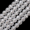 Electroplated Natural Agate Beads Strands G-B191-A07-6mm-20-2