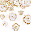 15Pcs 5 Styles 1-Hole Alloy Enamel Shank Buttons BUTT-TA0001-47A-2