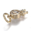 Brass Micro Pave Clear Cubic Zirconia Pendants ZIRC-Z003-17G-3