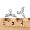 Brass Micro Pave Clear Cubic Zirconia Charms KK-H460-36P-3
