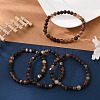 Natural Banded Agate/Striped Agate Bead Stretch Bracelets BJEW-K212-A-003-1