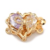 Brass Micro Pave Cubic Zirconia Box Clasps KK-U037-40G-D-1