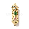 Brass Pave Colorful Cubic Zirconia Connector Charmss KK-M278-03G-1