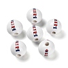 Natural Wood European Beads WOOD-S059-01F-1