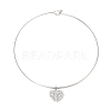 Brass with ABS Imitation Pearl Charm Necklace BJEW-Q350-05C-P-1